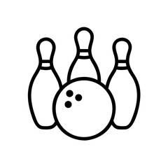Icon of a bowling ball and pins representing the sport