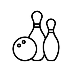 Icon of a bowling ball and pins representing the sport