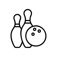 Icon of a bowling ball and pins representing the sport