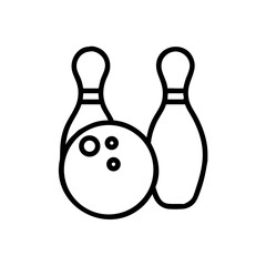 Icon of a bowling ball and pins representing the sport