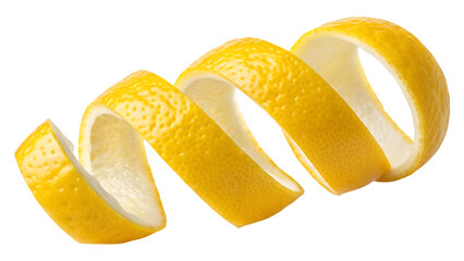 lemon twisted peel isolated png lemon fruit zest on transparent background png format citrus zest no background full depth of field