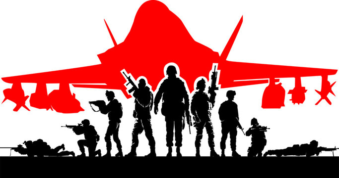 silhouette of a salute soldier military salute in black and white background.
