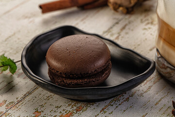 Sweet tasty almond dessert - chocolate macaroon
