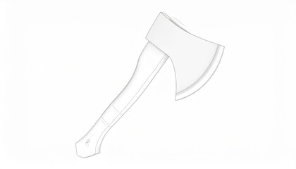 Abstract axe on white background. 3d rendering.