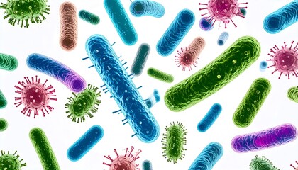 Colorful microscopic bacteria