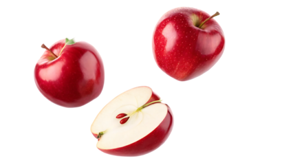 red apple isolated isolated on white background or transparent background png cut out ready to bring joy to any space