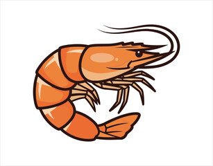 Vector illustration of a shrimp icon
