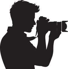 Photographer silhouette camera photography isolated background