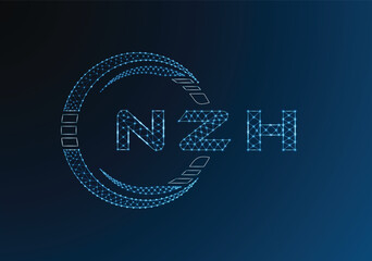 Naklejka premium NZH low poly letter logo vector design. NZH lower poly logo design. Low poly logo.
