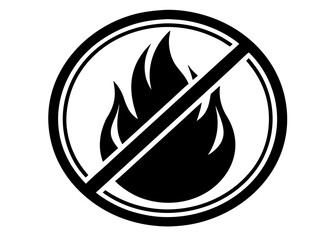 No Open Flame Fire Prohibition Sign Icon