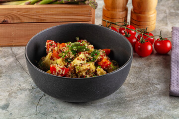 Salad with quinoa asparagus avocado