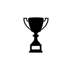 Gold Trophy Cup silhouette vector flat illustration design.