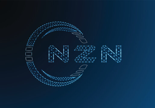NZN low poly letter logo vector design. NZN lower poly logo design. Low poly logo.