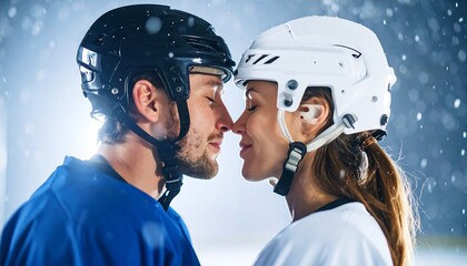 Ice hockey couple