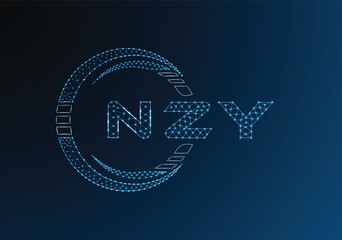 NZY low poly letter logo vector design. NZY lower poly logo design. Low poly logo.