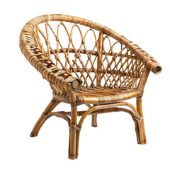 Small, curved wicker chair