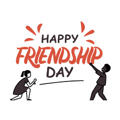 Bold, fun lettering design celebrating International Friendship Day with playful typography for cards and posters.