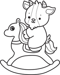Coloring pages of cute goat animal icon stickers.
