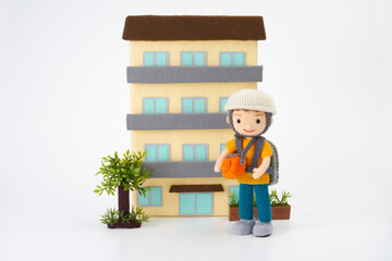 あみぐるみ人形　防災・避難訓練