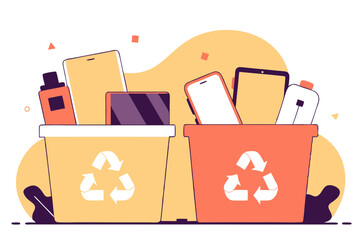 Recykling elektrośmieci. Koncepcja utylizacji zużytej elektroniki i dbania o środowisko.