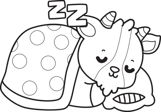 Coloring pages of cute goat animal icon stickers.
