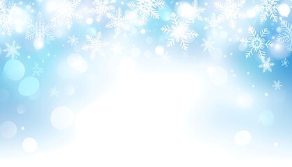 Naklejka premium Festive winter background with snowflakes and bokeh lights creating a magical scene