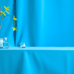 Blue Velvet Fabric Texture Close-Up