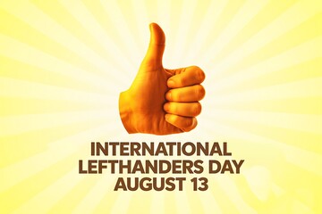 Celebrate International Lefty Day August 13 with a thumbs up gesture of support and positivity