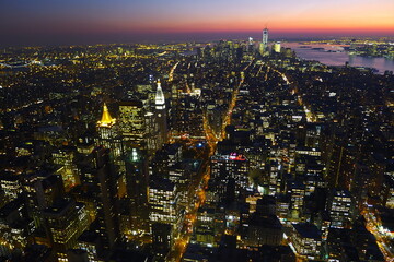 Naklejka premium night view of new york city