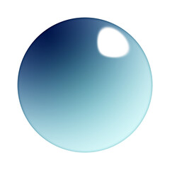 Glossy Blue Gradient Sphere on Transparent Background
