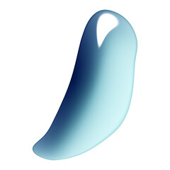 Glossy Blue Gradient Liquid Shape on Transparent Background
