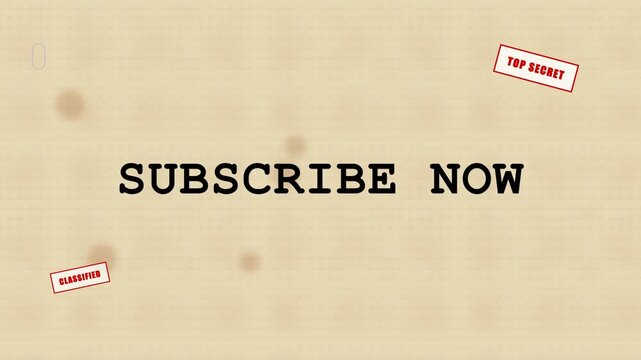 Retro typography message urging viewers to subscribe to the channel immediately