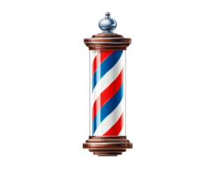 barber pole isolated on white
