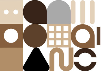 Abstract Geometric Shapes in Earth Tones
