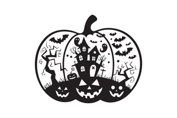 halloween pumpkin illustration vector
