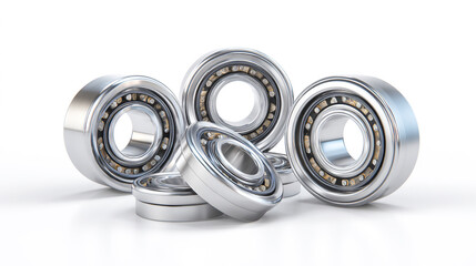 Sears modular roller bearings on a white background, ultra-realistic photography