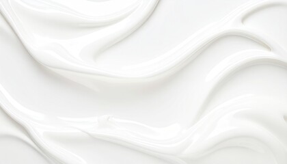 Obraz premium Abstract White Liquid Flowing Texture with Gloss and Dynamic Motion Dairy Theme