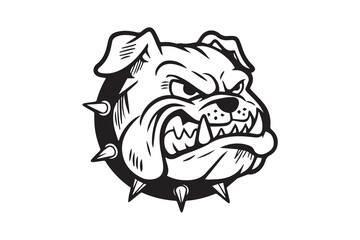 bulldog face illustration vector
