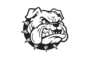 bulldog face illustration vector