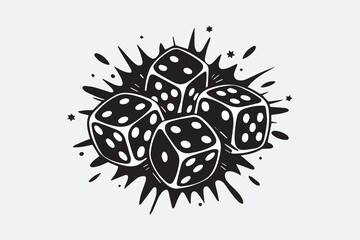 four dice illustration vector