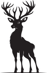 Majestic Deer Silhouette with Antlers