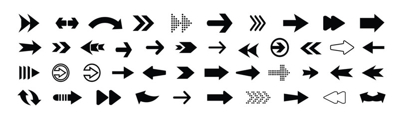 Arrow icon symbol set. Arrow sign for your web design Stock Vector. This is a vector design. You can point in any direction with these icons. Rightwards, Leftwards Arrow to the left, Arrow sign.