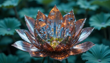 Petal Horizon - AI-Generated Biotech Metropolis for Sci-Fi & Eco-Futurism  