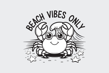 beach crab illustration vector