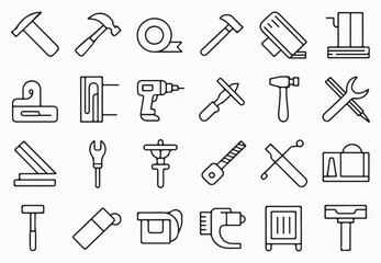 Obraz premium Hammers drills wrenches tape measure and other tools