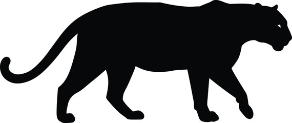 Black Panther Wild Cat Silhouette Design