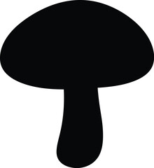 Simple Forest Mushroom Fungi Silhouette Icon