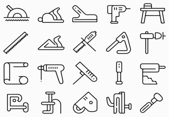 Obraz premium Various carpentry tools and equipment plane