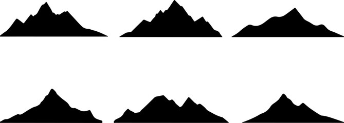  mountain range vector, black  bundle
