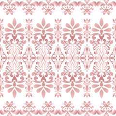 Obraz premium Classic Damask seamless pattern, Vintage design, element old style, Rose gold floral ornament, Luxury Ornamental lace tracery, Traditional background, Vector Illustration for Elegant Textile Design